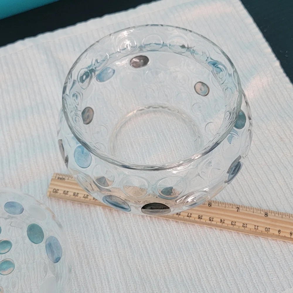 VTG MCM Crystal Borske Sklo Chech Glass Work Candy Dish Nemo